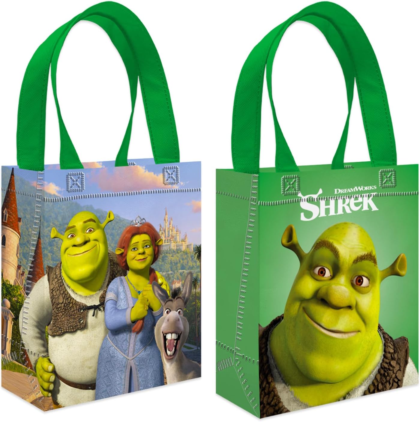 DreamWorks Shrek Party Favor Bags Set – 24 Pack 8" Goodie Bags for Kids Bulk Reusable Mini Totes | Shrek Birthday Party Supplies Pack