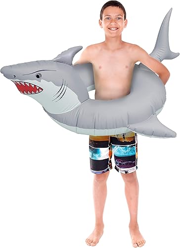 Miniatura 1 de GoFloats 'Great White Bite' Shark Pool Float Party Tube - Inflatable Rafts, Adults & Kids