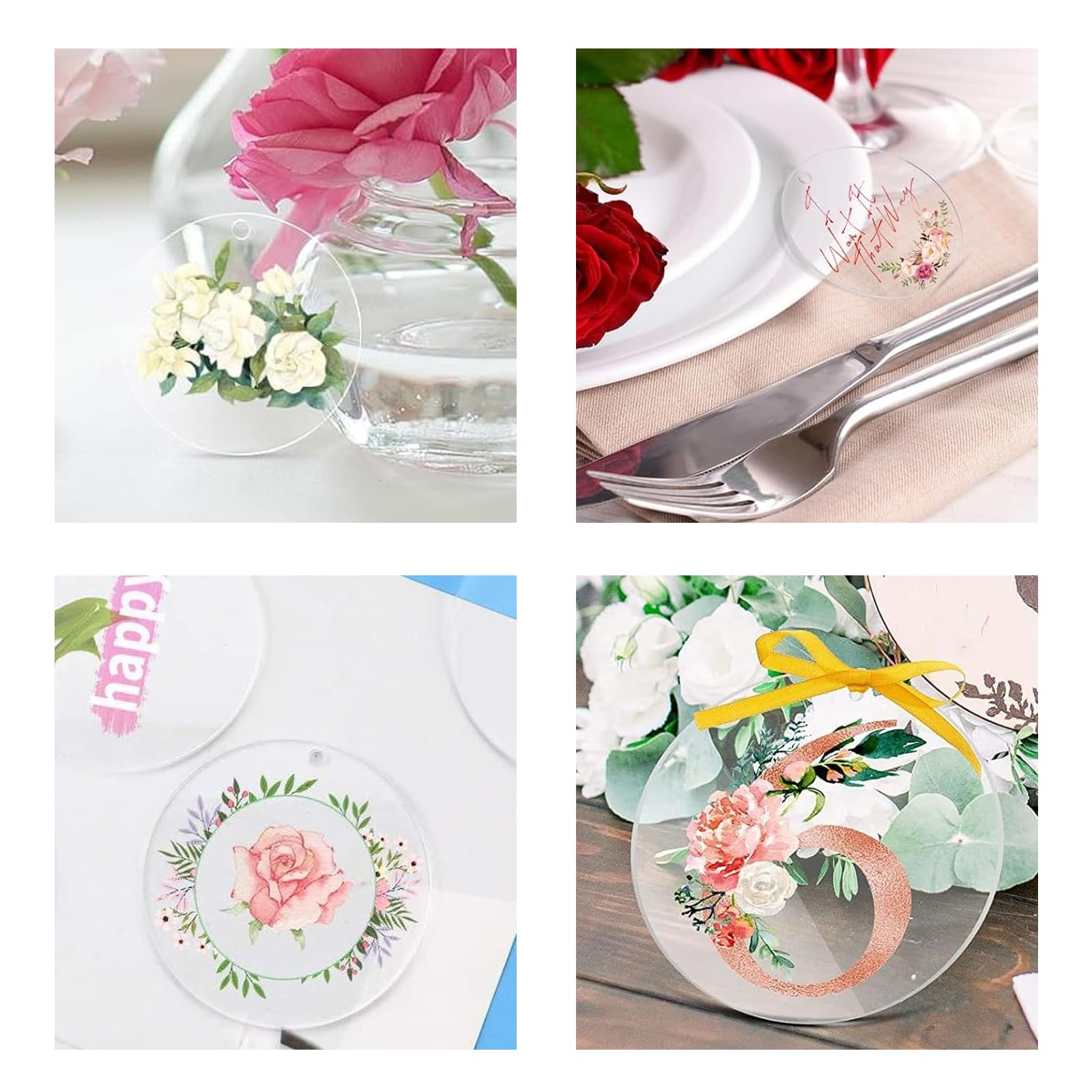 12 dischi acrilici trasparenti, 15 cm, rotondi, lastre acriliche trasparenti, adatte per la produzione di ciondoli decorativi e presentazione di prodotti