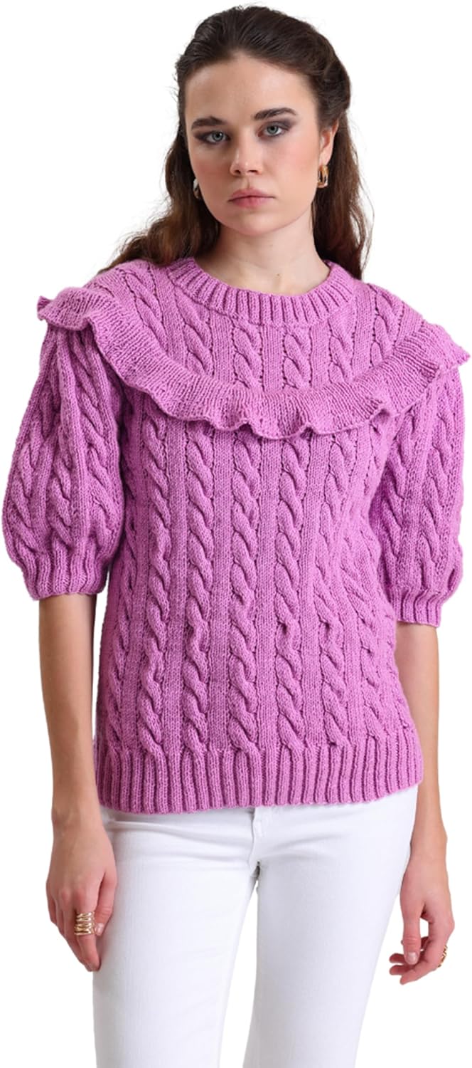 Estako DailyKnit-DK - (4 Skeins Pack) - 100% Anti-Pilling Acrylic Yarn - Soft DK Light Weight #3 - (4 x 3.52 oz / 4 x 273 yds) - for Knitting & Crocheting (80060 - Purple)