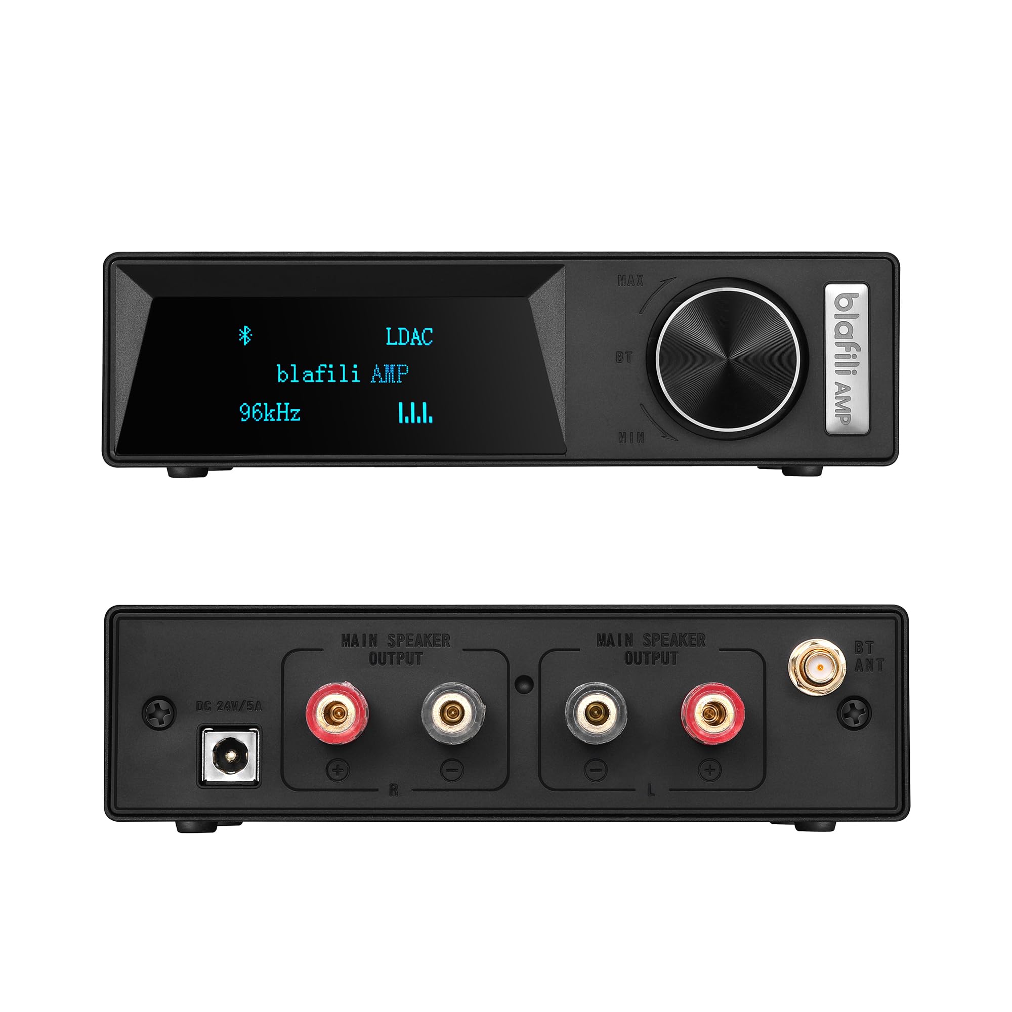 AMP Bluetooth 5.4 Audio Amplifier, LDAC aptX HD aptX Adaptive aptX Lossless, TPA3255 Class D, 100 Watts for Passive Speakers US Power Adapter ONLY