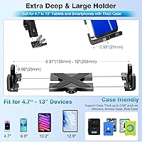 Vista 6 de Peastrex Cup Holder Car Tablet Mount, Ipad Cup Holder Car Mount with 15" Adjustable Arm Stand for Tablet iPhone 4.7-13in, iPad Pro Air Mini, Fire