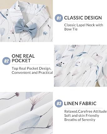 ZOEREA Boy Clothes Kids Formal Suit Summer Short Sleeve Shirt & Shorts Gentleman Outfit 2 Piece Clothing Set 5-10Y