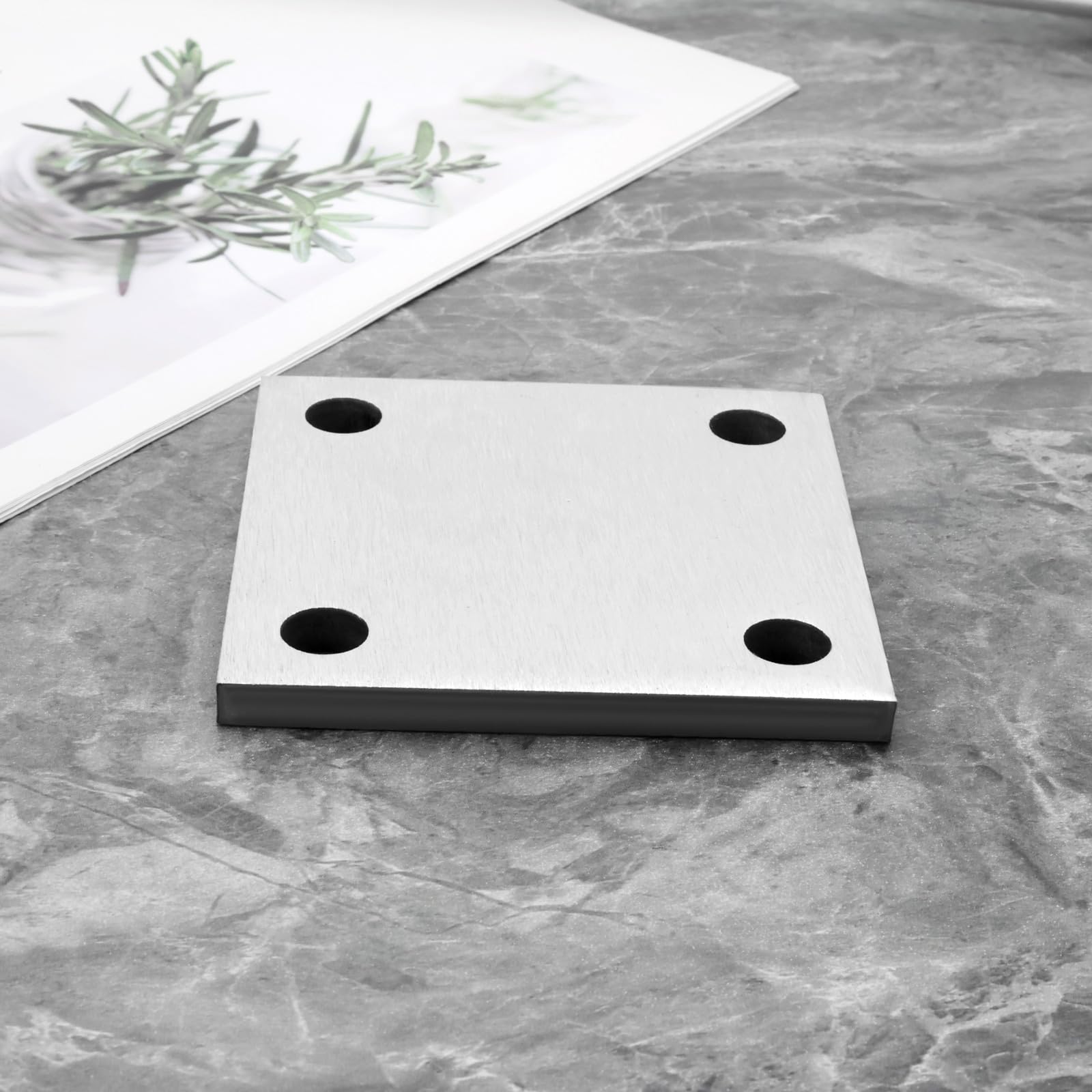 SG Store Lot de 2 Plaques d'ancrage en Acier Inoxydable 304 100 X 100 X 8 Mm 240 Plaques en Acier Inoxydable à Grain Moulu Tôles en Acier Inoxydable