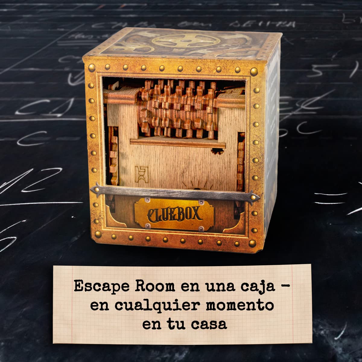 iDventure Cluebox - El Gato de Schrödinger - Enigma 3D de Madera con Mecanismos Secretos – Un Desafío Intrigante para Mentes Curiosas y Amantes de los Rompecabezas, Ideal para Quienes Buscan un Reto