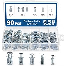 Button Rivet Locking Nuts Set, Flower Nuts Screws 90pcs