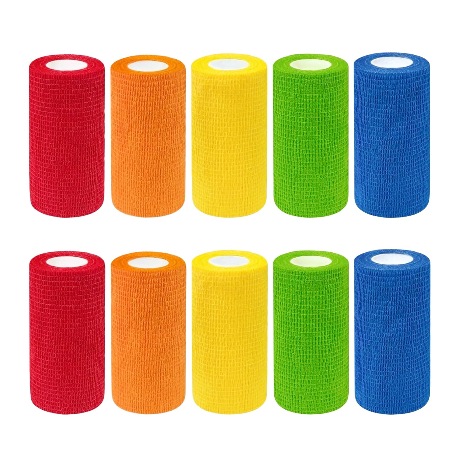10 Pack Self Adhesive Cohesive Bandage, 10cm x 4.5m Vet Wrap | Breathable Elastic Bandage for Horses, Dogs, Sports, Football Sock Tape, Grip Tape, Non-Woven Self-Adherent Wrap