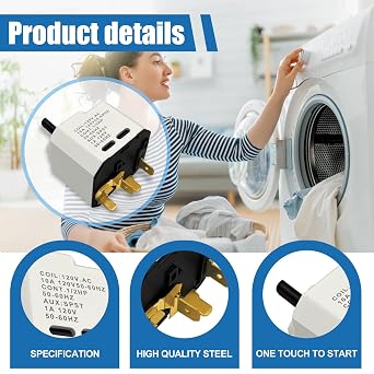 W10117655 Dryer Push to Start Switch Replacement for Whirlpool Kenmore Maytag Crosley, Dryer Start Switch AP6015267 PS11748542 WPW10117655