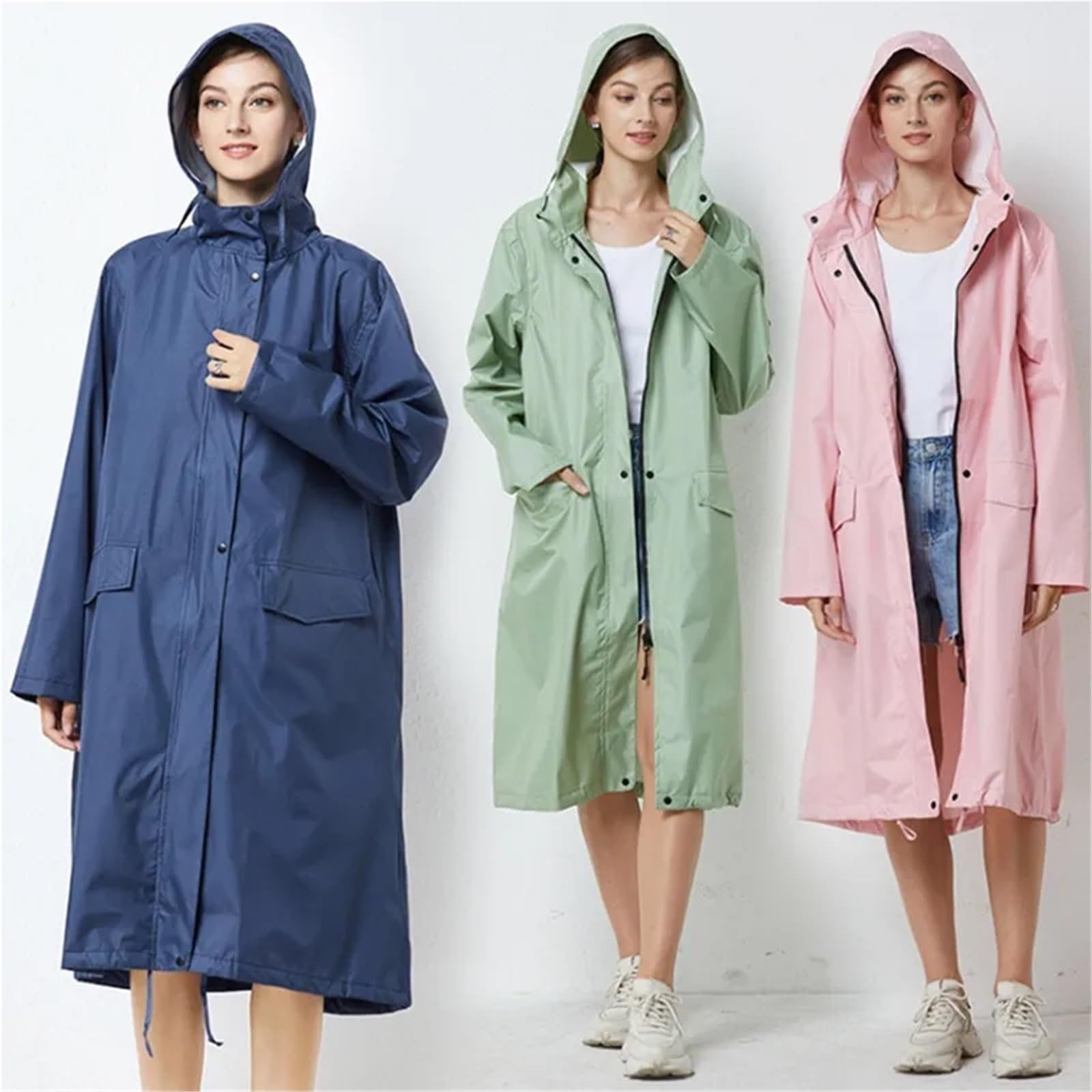 Poncho Antipioggia Impermeabile lungo for uomo e donna, impermeabile, idrorepellente, poncho