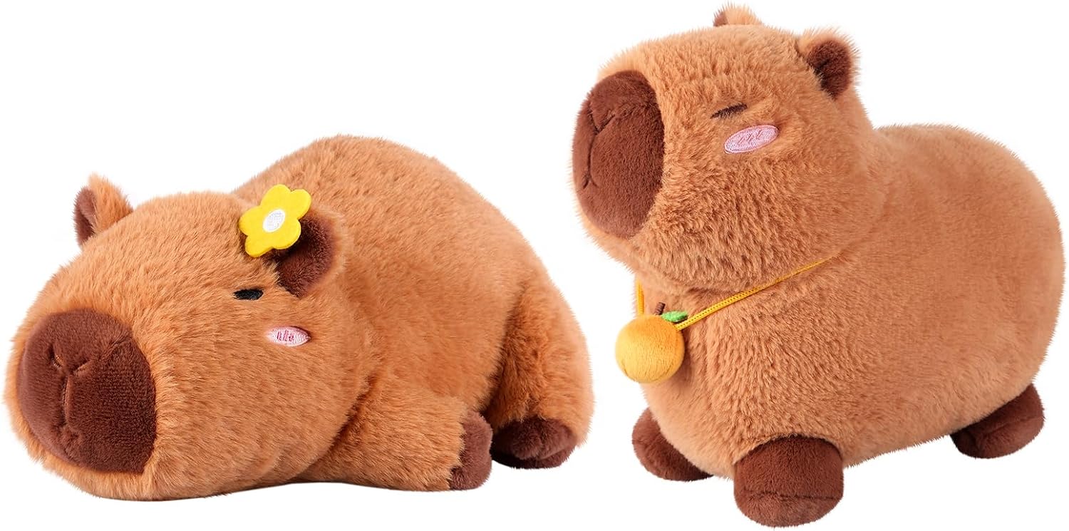 SuzziPals Heatable & Coolable Capybara Stuffed Animal, Microwave Heating Pad Plushies for Soothing & Relaxation, Stuffed Capibara Plush Toys for Stress Relief, Capybara Gifts for Girls & Boy
