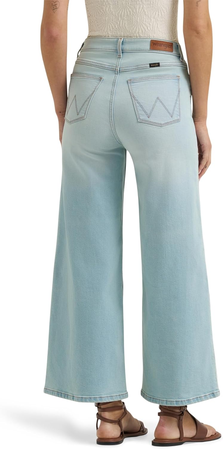 Wrangler Women's High Rise Wide Leg A-line Crop Jean