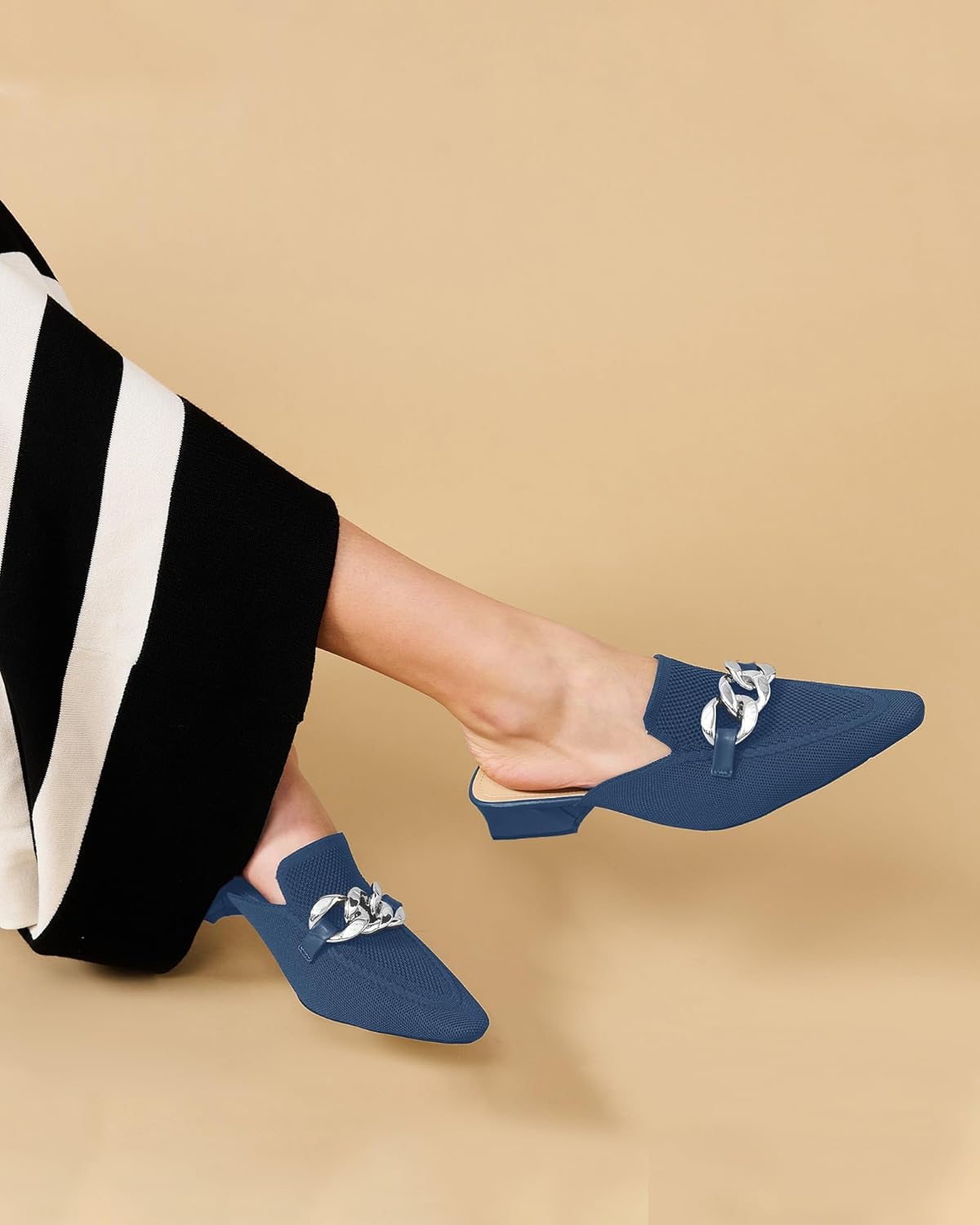 NEWBELLA Women's Flat Pointed Toe Mules - Slip-On Commuter Shoes for Walking, Breathable Office Loafers, Minimalist Casual Slides - Image 2