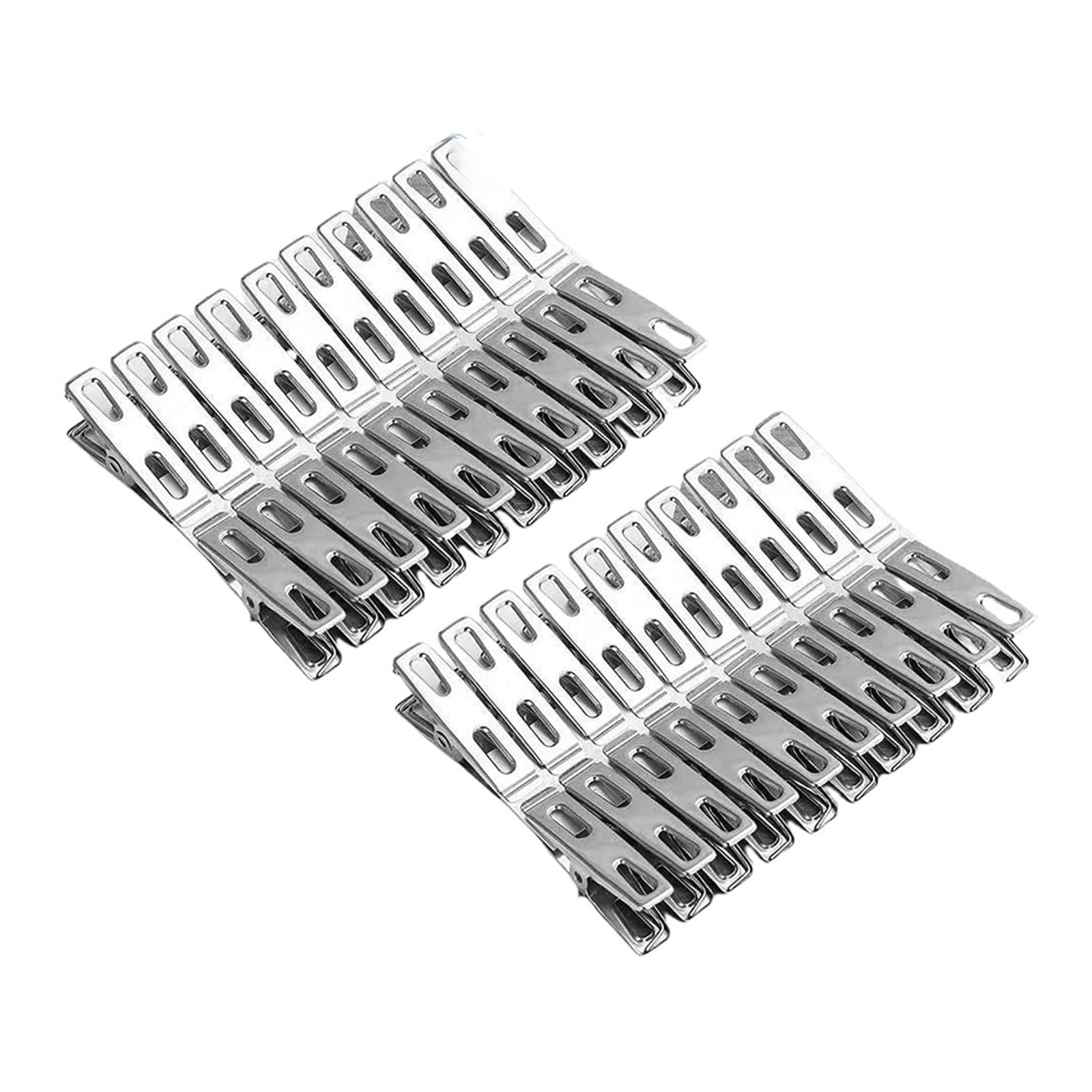 Metall-Wäscheklammern, 200 Stück, Edelstahl-Wäscheklammern, Metall-Clips zum Trocknen im Innen- und Außenbereich, zum Aufhängen von Handtüchern, Socken für Wäscheleine, Befestigung von Handtüchern