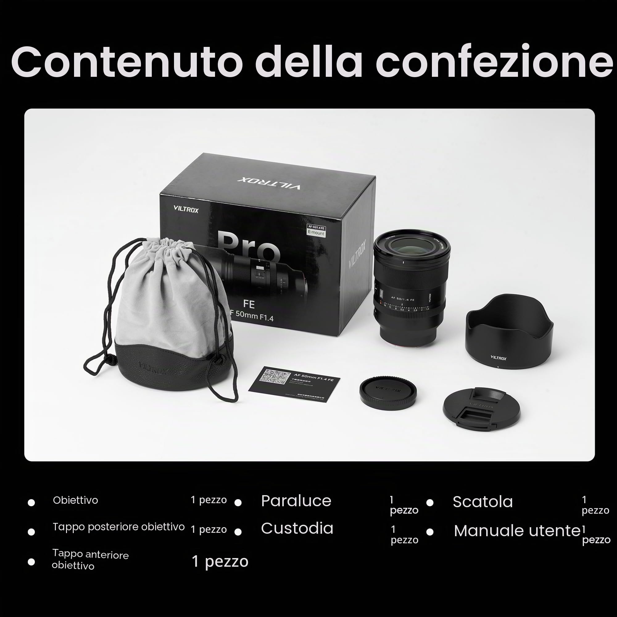 VILTROX Obiettivo AF 50mm F1.4 Pro per fotocamera Sony FE Full Frame Auto Focus Prime Lens