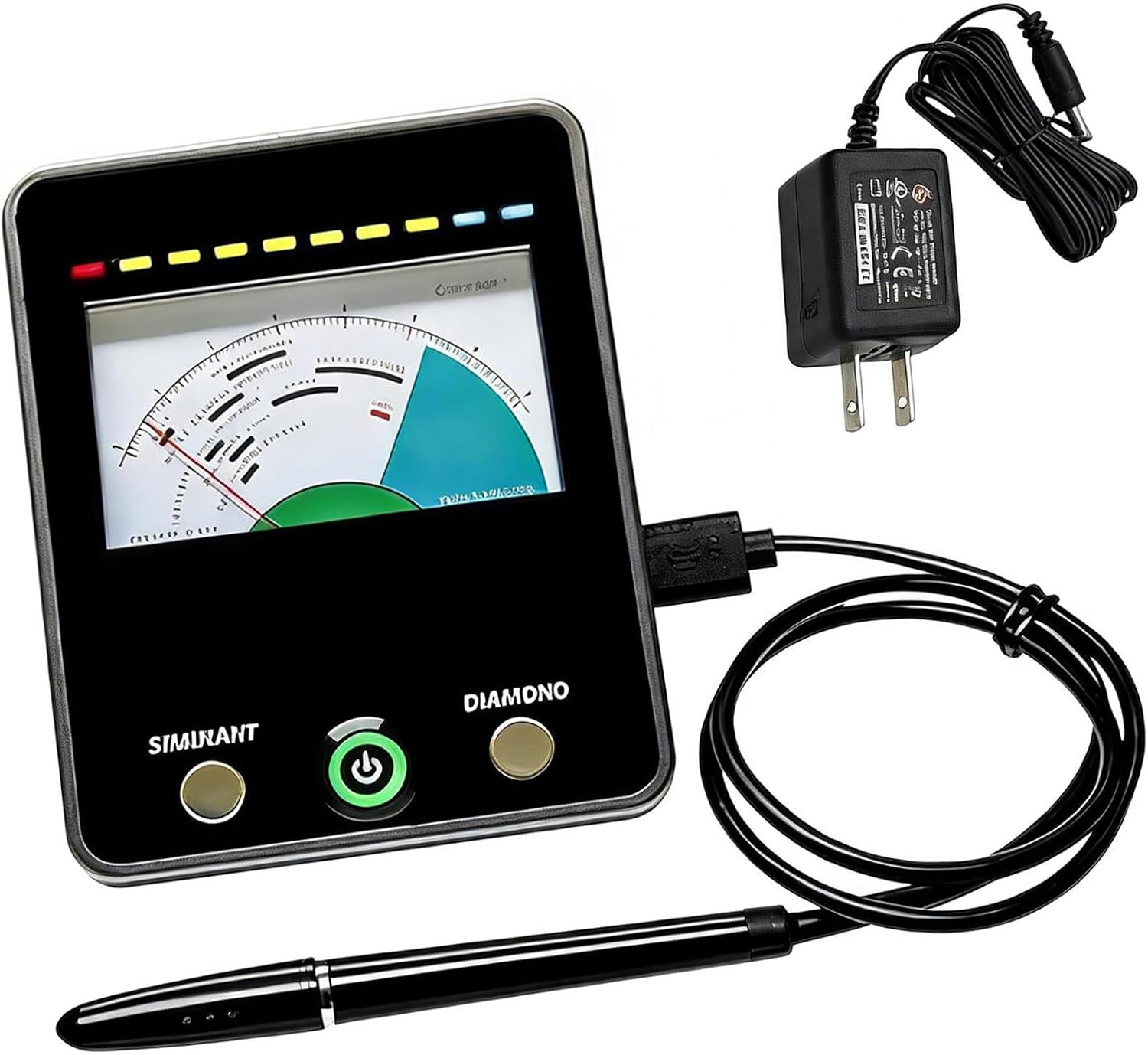 High-Precision Diamond and Moissanite Tester Pen,Professional Gemstone Tester,Features Indicator Lights & Analogue Pointer Board for Reliable Jewellery Authentication,Retractable Probe