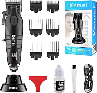 مجموعة ماكينات حلاقة الشعر الاحترافية للرجال من كيمي، مجموعة مقصات الشعر اللاسلكية القابلة لإعادة الشحن، مجموعة مقصات وأدوات تشذيب قص الشعر، هدايا للرجال