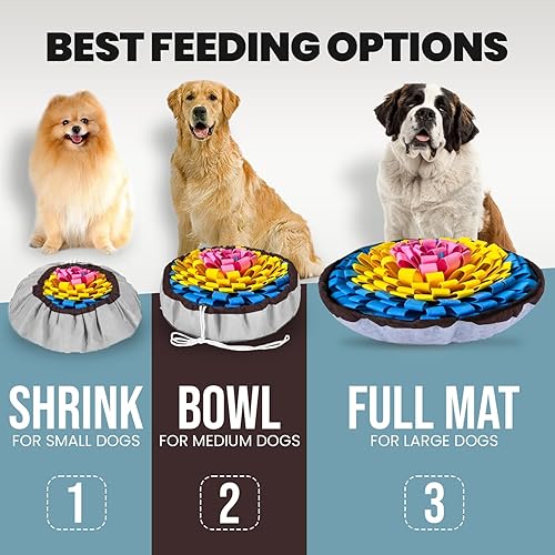 Miniatura 9 de Alfombrilla de olfateo para perros de razas grandes, gatos, juguetes de enriquecimiento de 25 x 25 pulgadas, para perros grandes, fomenta las