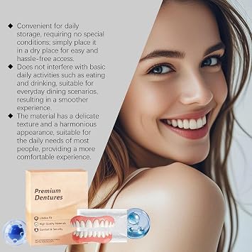2026 New Premium Full Denture Set, Advanced Customised Full Denture Set, Upper and Lower Denture Reline Kit, Veneers Snap in Teeth, Full Set of Upper & Lower False Teeth, Soft and Comfortable (1Pcs)