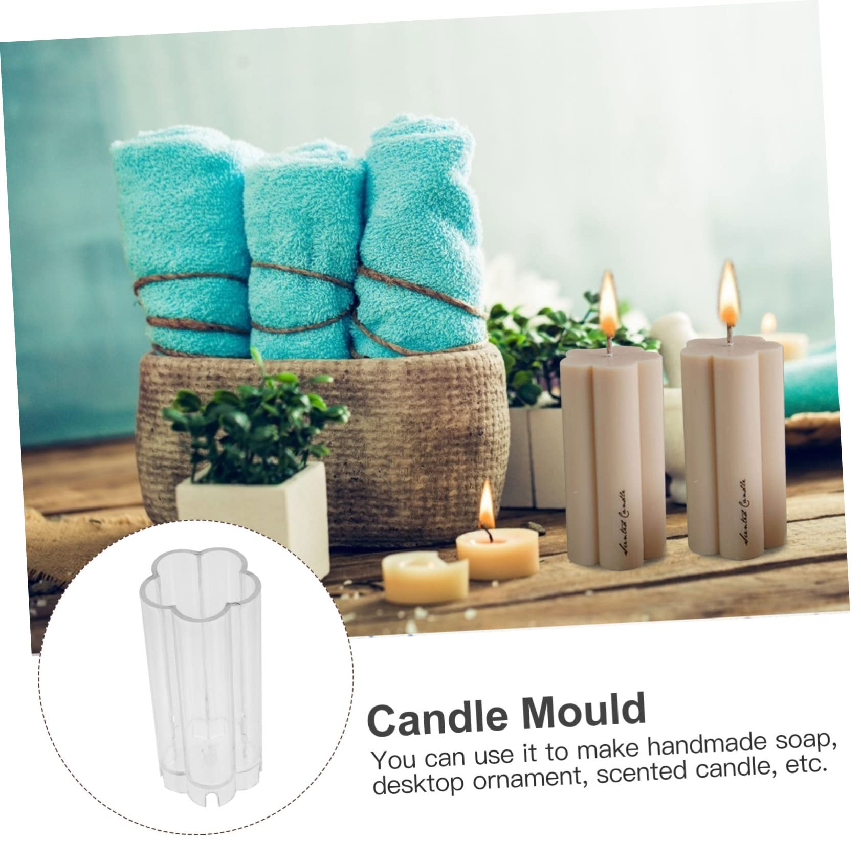 Gadpiparty 3 Piezas Molde de Plástico para Velas Forma de Flor Molde Duradero y Resistente para Manualidades Diy para Fabricar Velas Aromáticas y Jabones Hechos Mano Creativo