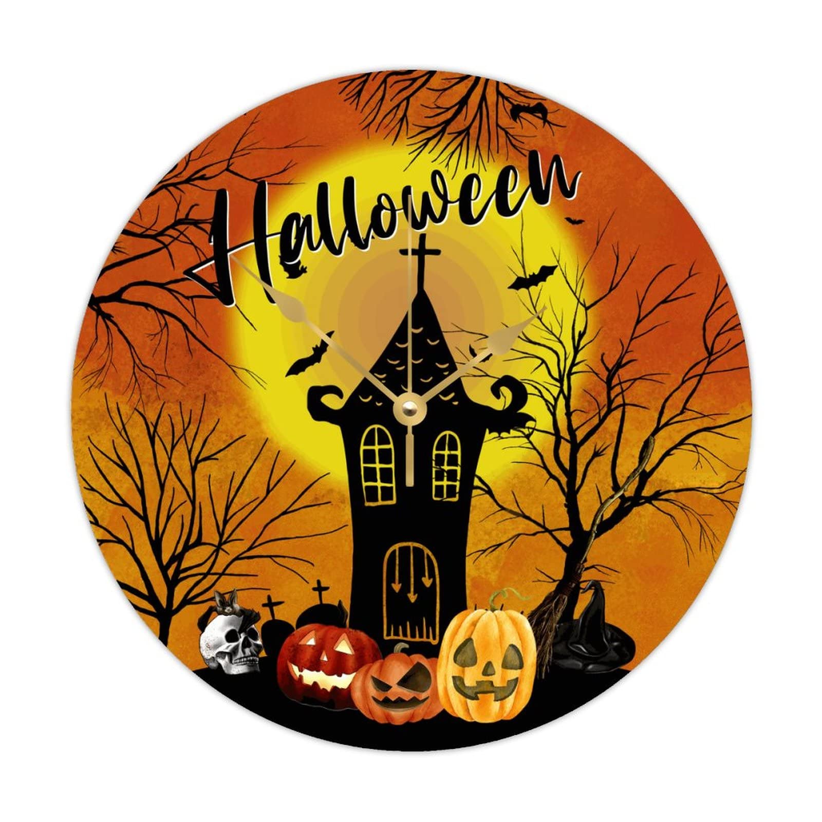 Horloge vintage Halloween en bois pour décorer chambre et salon cet automne