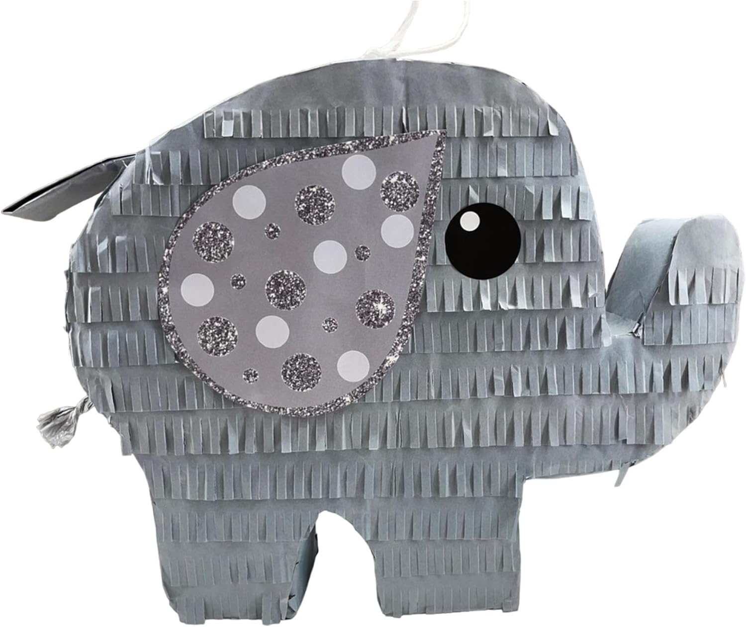 APINATA4U Gray Baby Elephant Pinata for Kids, Animal Theme Birthday Party Supplies and Gift, Elephant Pinata for Baby Shower, Light Gray Decor for Boys and Girls, Kids Party, 17 X 17 Inches