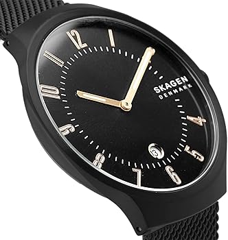 [スカーゲン]SKAGEN メンズ Grenen グレーネン ピンクゴールド ブラック メッシュ ステンレス SKW6547 腕時計 [並行輸入品]