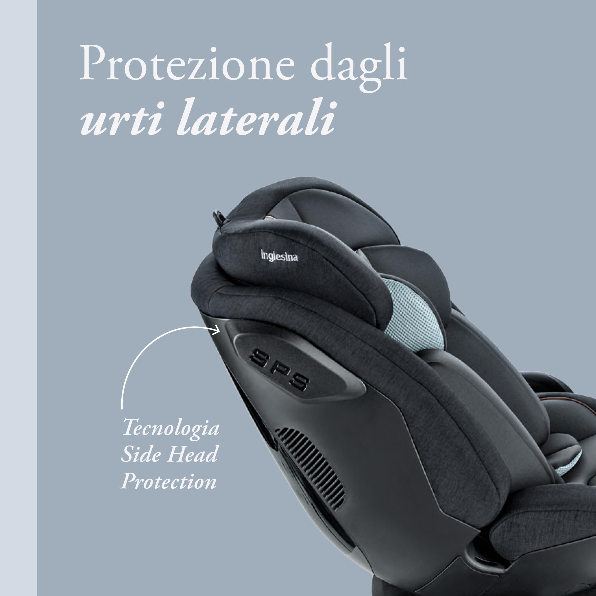 Inglesina Halley, Seggiolino auto rotante 360, Da 0 a 7 Anni Circa, da 40cm 125 cm, Black