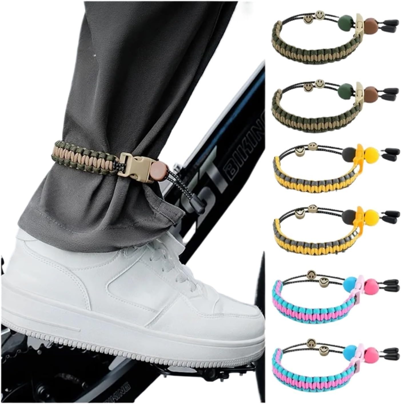 3 Pcs Cycling Pants Leg Band Ankle Reflective Adjustable Protect Clip Cuffs Strap Belt Bicycle Trouser