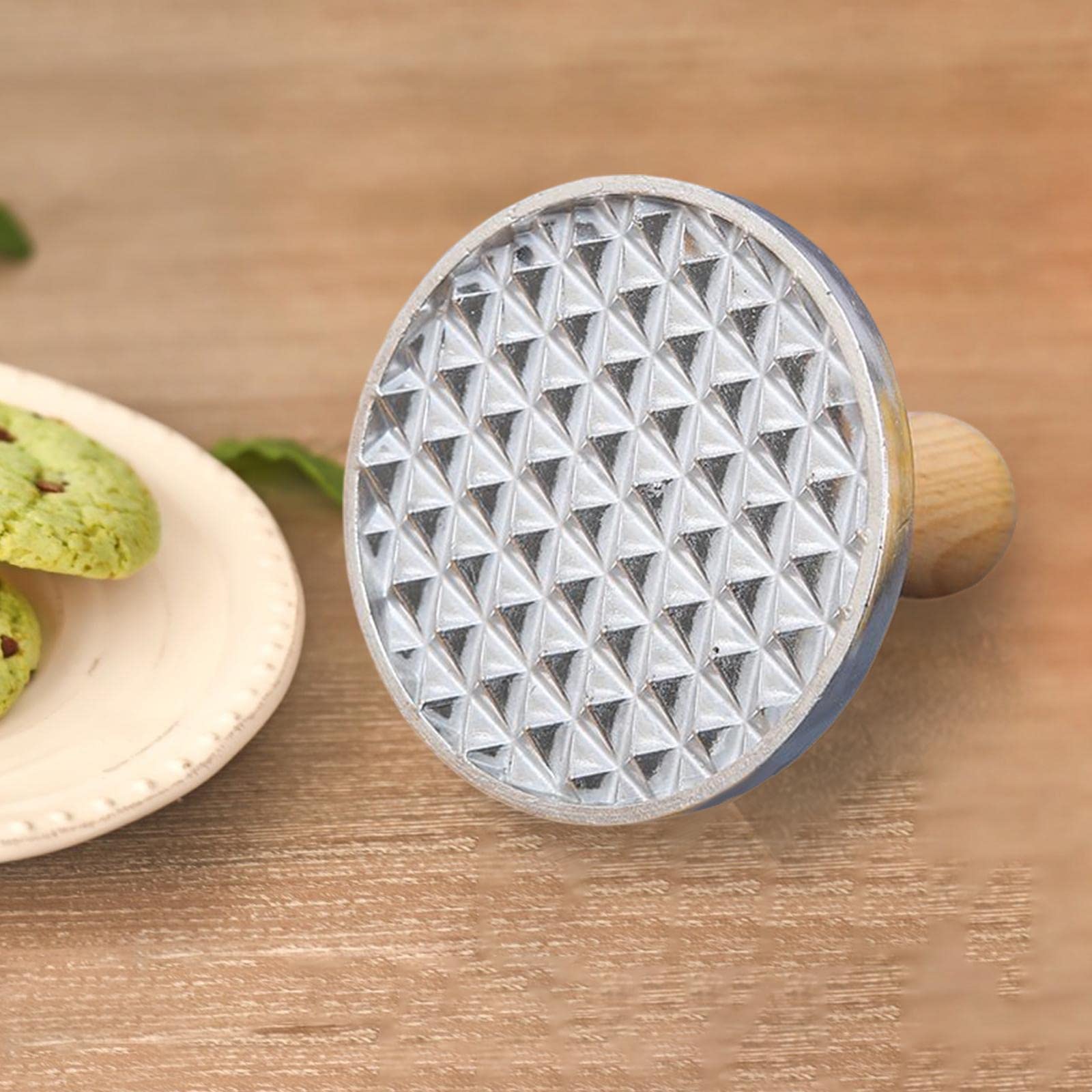 Juego de 5 moldes de metal para galletas con asa, molde de pan de jengibre con diamante, mediano