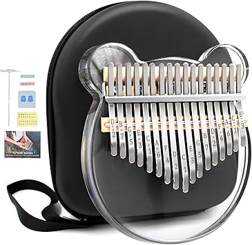 Acrylic Kalimba Thumb Piano,YUNDIE Portable 17 Keys Mbira Crystal Finger Piano, Musical Instruments Birthday Gift for Adult Beginners Professional(Clear) (17 Keys)