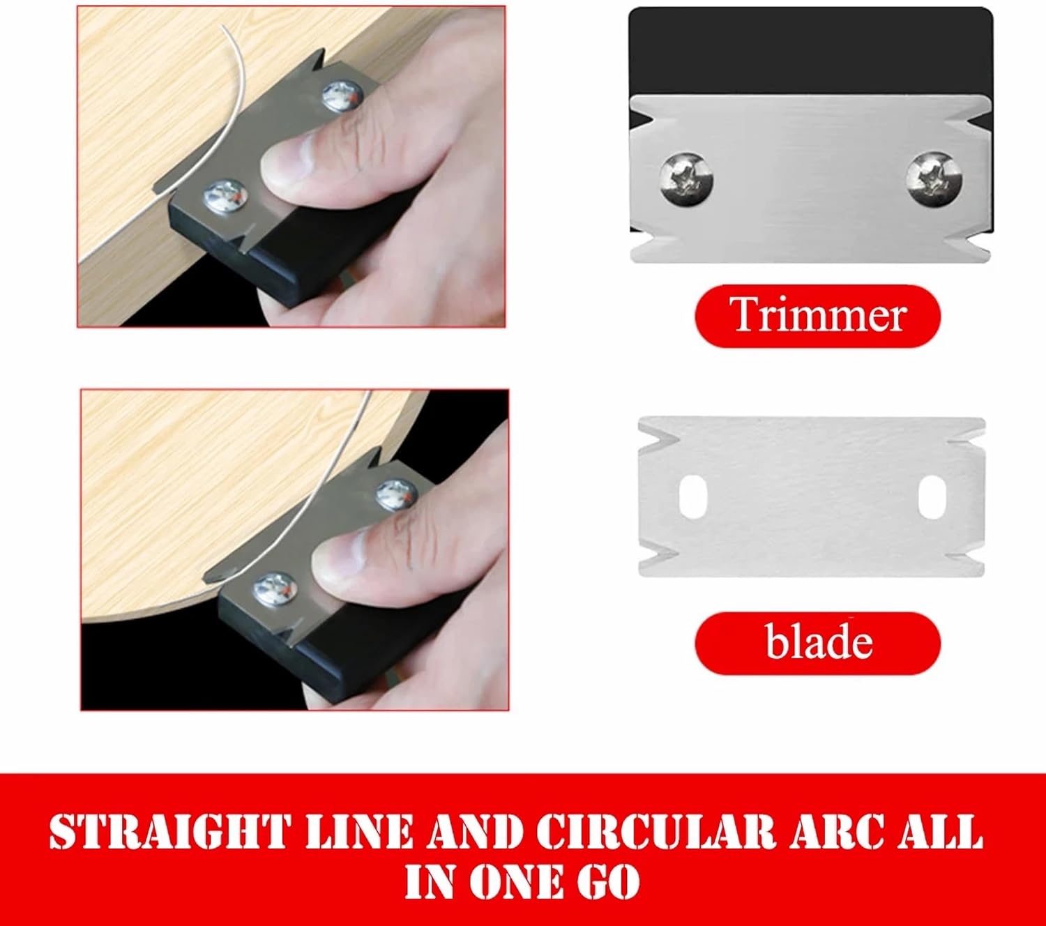 Mini Edge Banding Trimmer With 5pc Replaceable Blades for Woodworking Chamfers Deburring - Portable Hand Planer Cutter Tool for PVC ABS Melamine Wood Veneer Corners