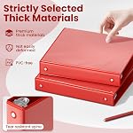 SUNEE 1 Inch Binders 3 Ring 6 Pack, Clear View Three Ring Binders PVC-Free (Fit 8.5x11 Inches) for School Binder or Office Binder Supplies, Classic 6 Colors
