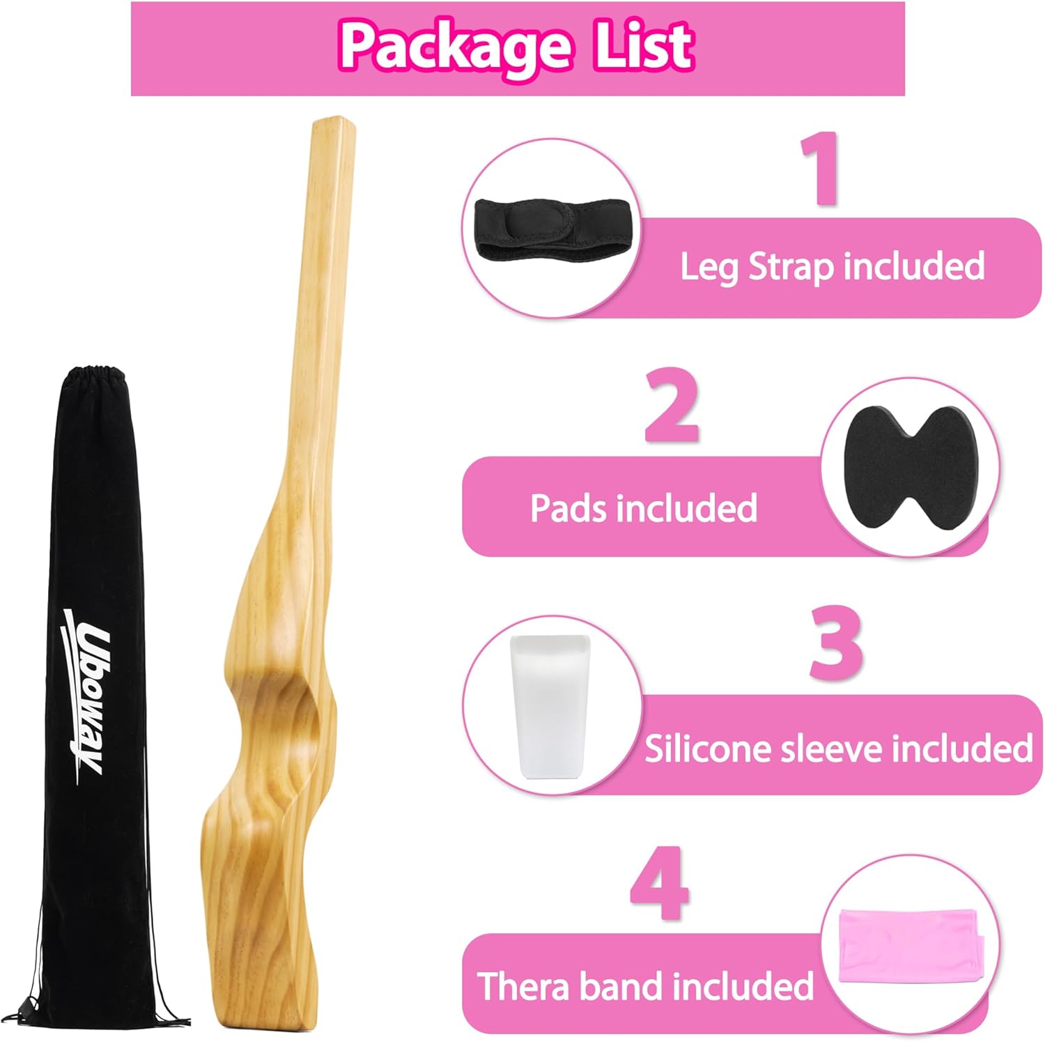 Uboway Ballet Foot Stretcher, Portable Dance Stretching Equipment with Elastic Stretch Band, Two Pads, Leg Strap, Small Bag for Easy Carry, Foot Stretcher for Dancers, Yoga People