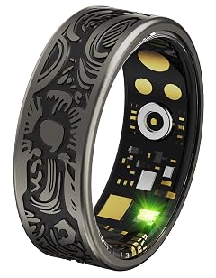 CNBRO Smart Ring Heart Rate Monitor Sleep Ring Health Rings for Men Women Gothic Rings Punk Smart Rings