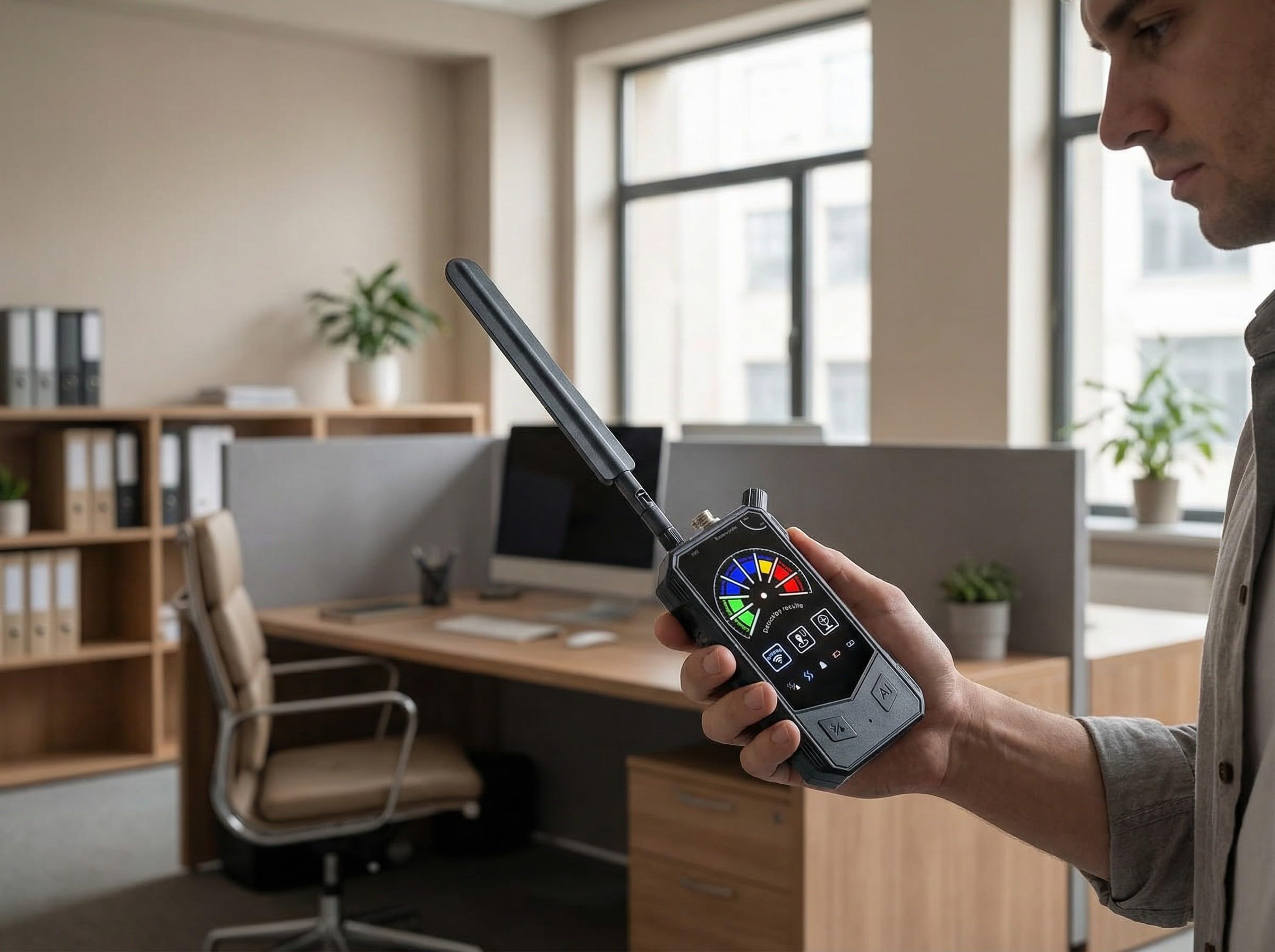 Rilevatore Microspie SpyTerminator AI con Display Digitale, Batteria 8h Autonomia - Scansione fino a 8.6 GHz per Microspie Nascoste GSM/5G, Segnala anche Telecamere WIFI & Localizzatori GPS (F009)
