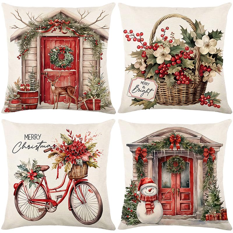 Housses de coussin 45x45 de Noël pour décorer le canapé