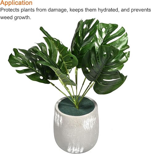 Miniatura 5 de PATIKIL Anillo de mantillo de diámetro exterior de 5.4 pulgadas, paquete de 18 alfombrillas redondas de tela no tejida, cubierta de protección de