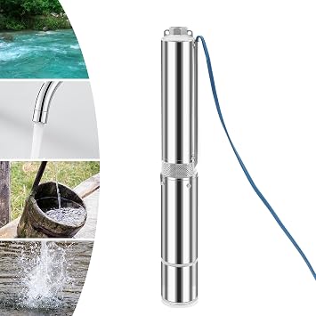 Submersible Irrigation Pump, 1In Outlet Submersible Bore Pump, 295.28Ft Lift, 3420R/min Rapid Pumping, 110V Deep Well Pump for Farm Irrigation, W/Filter, 9.84Ft Long Power Cord