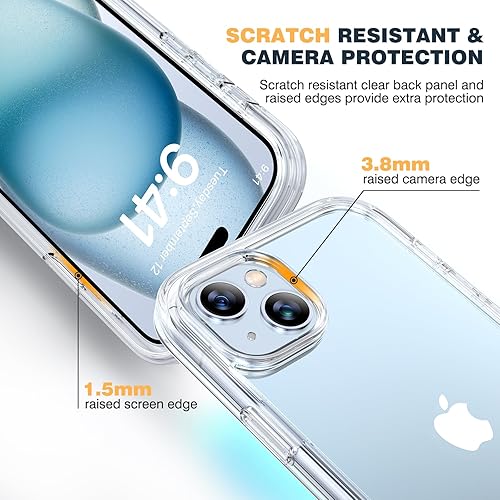 Miniatura 440 de Diaclara - Funda diseñada para iPhone 14 Pro Max, resistente, de cuerpo completo, con protector de pantalla sensible al tacto y antiarañazos + Blanco