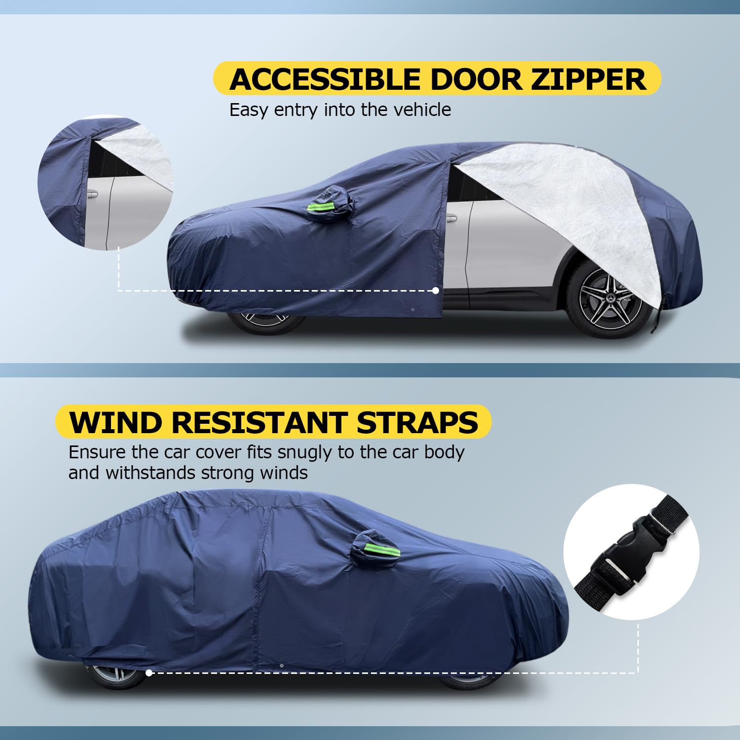 Bâche de protection pour voiture - 10 couches - Étanche à la poussière - Imperméable - Pour Fiat Panda