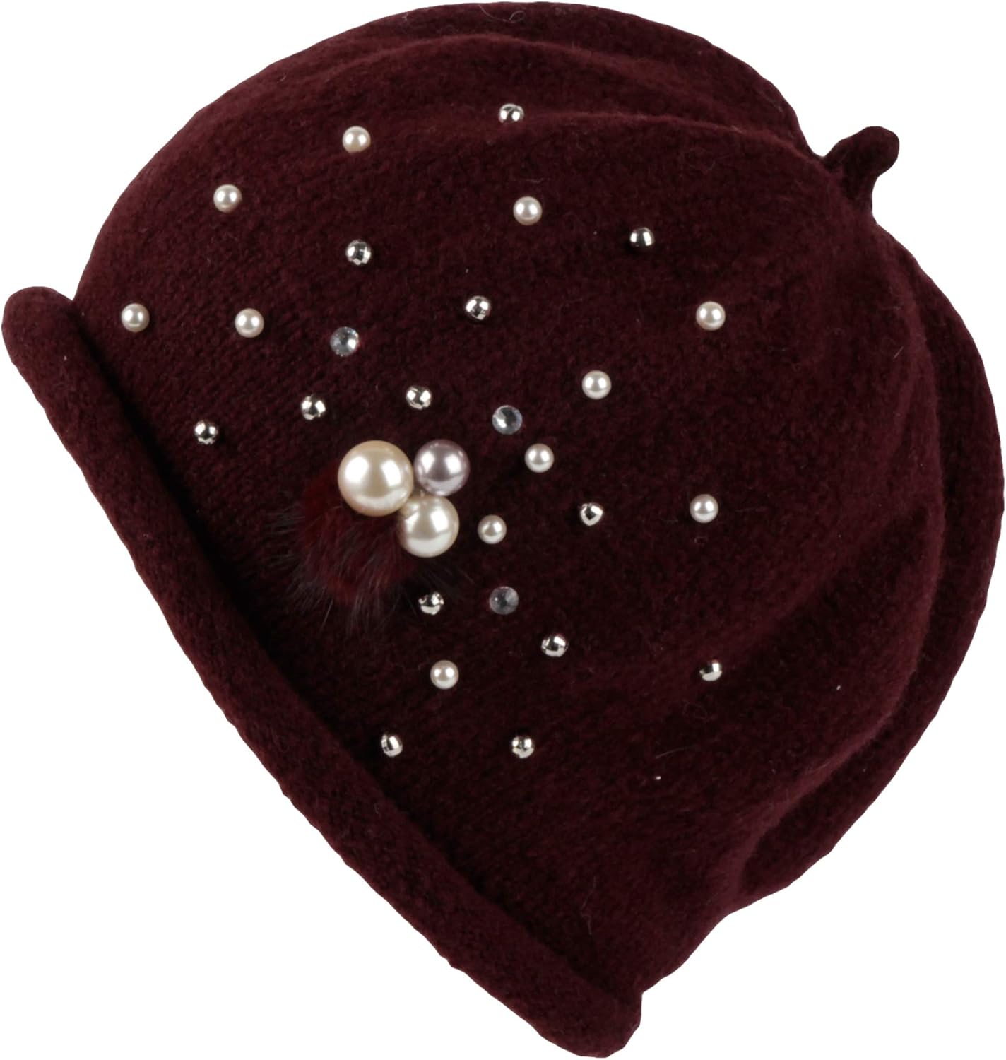 WITHMOONS Knit Beanie Slouchy Winter Women Pearl Earflap Hat SL51237