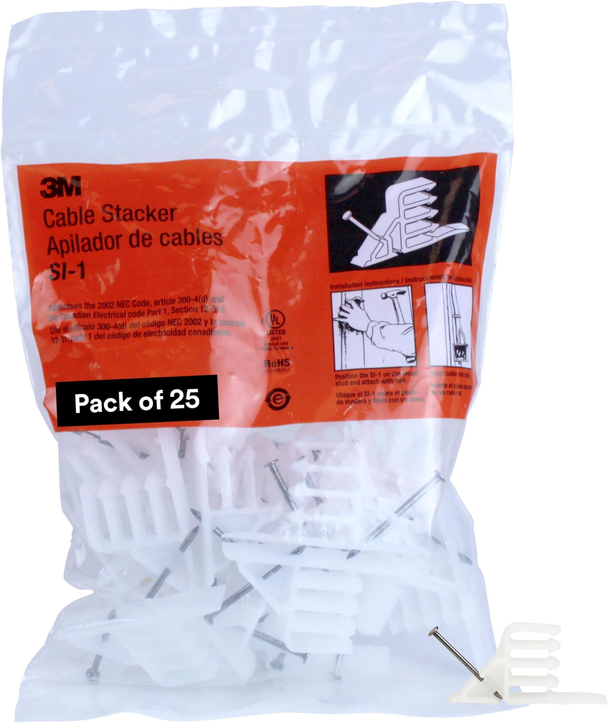 3M Cable Stacker SI-1– Multi-Cable, RoHS 2011/65/EU Compliant, Bag of 25 — Amazon image 7