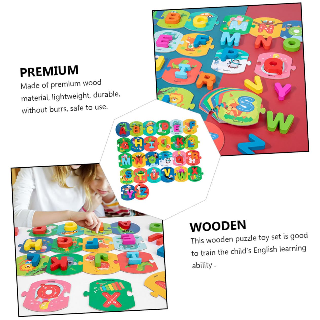 Juguete Educativo de Madera para Letras Coloridas para Aprender Abecedario y Reconocimiento de Palabras Desarrollo Lógico y Vocabulario Infantil