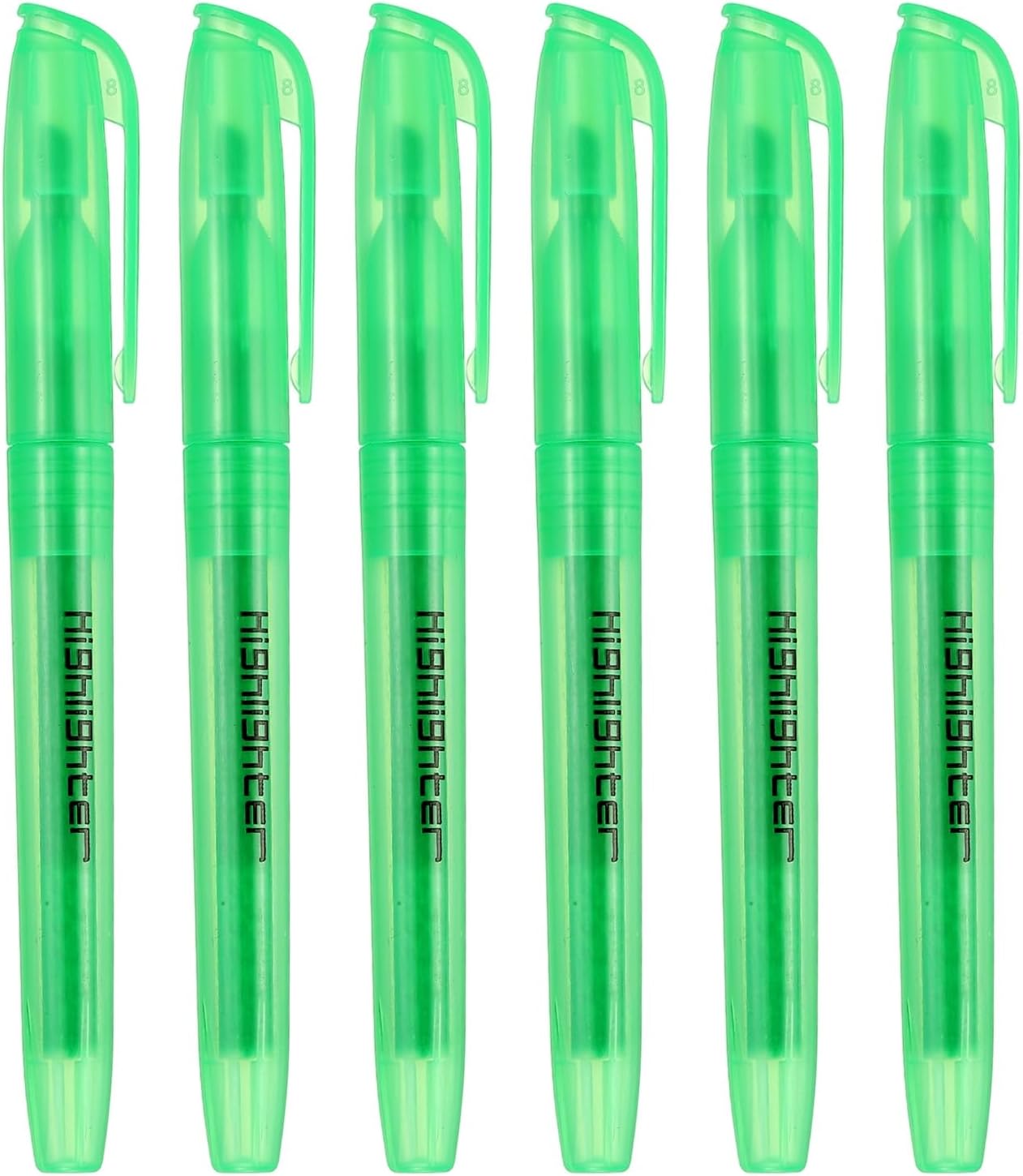 PATIKIL Green Highlighter, 6 Pack High Lighters No Bleeds Pens,Transparent
