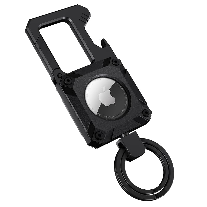 Chaveiro com suporte para AirTag e mosquetão Miroddi preto