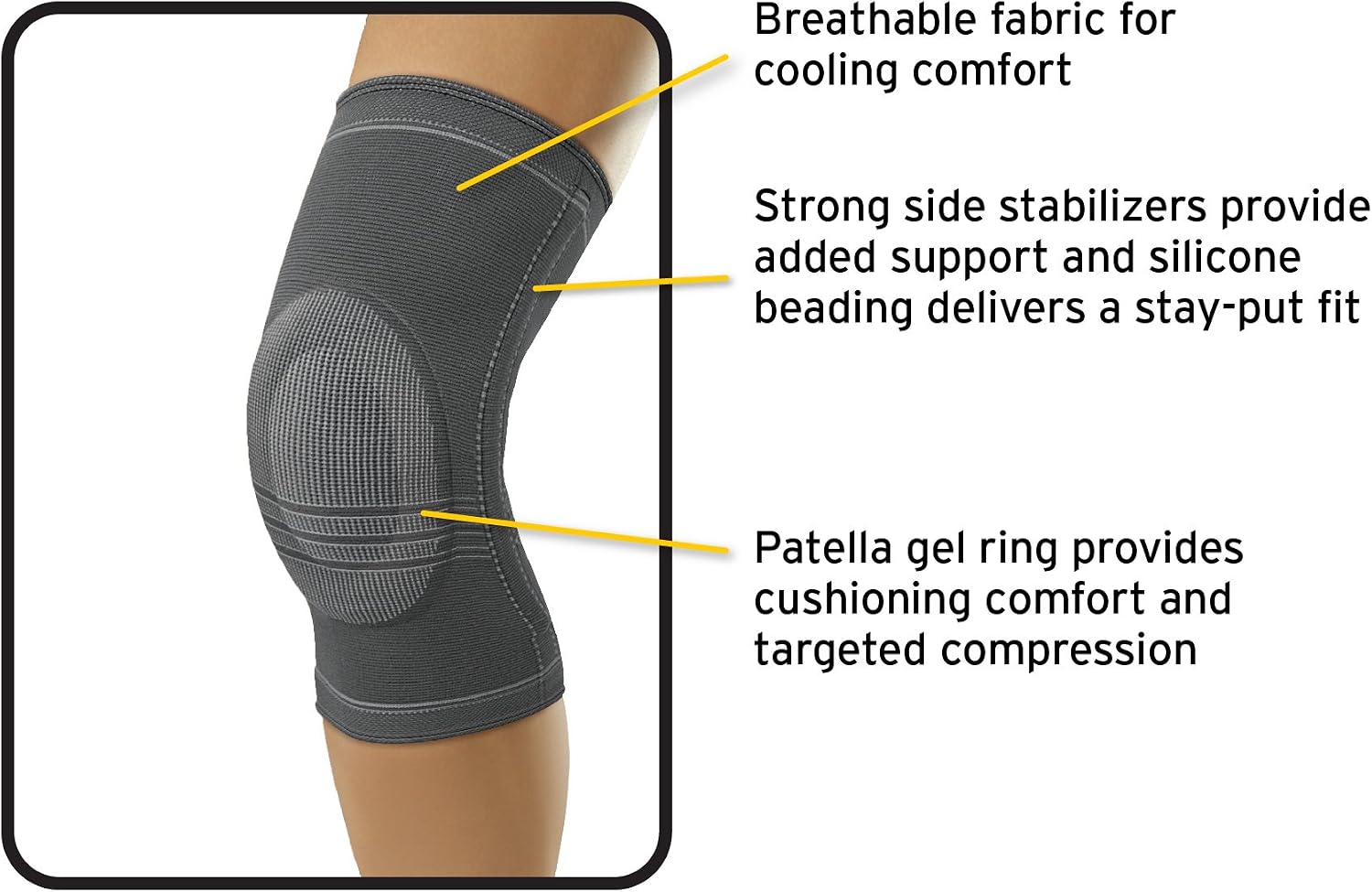 Futuro Active Knit Knee Stabilizer, Moderate Stabilizing Support, X-Large, Gray