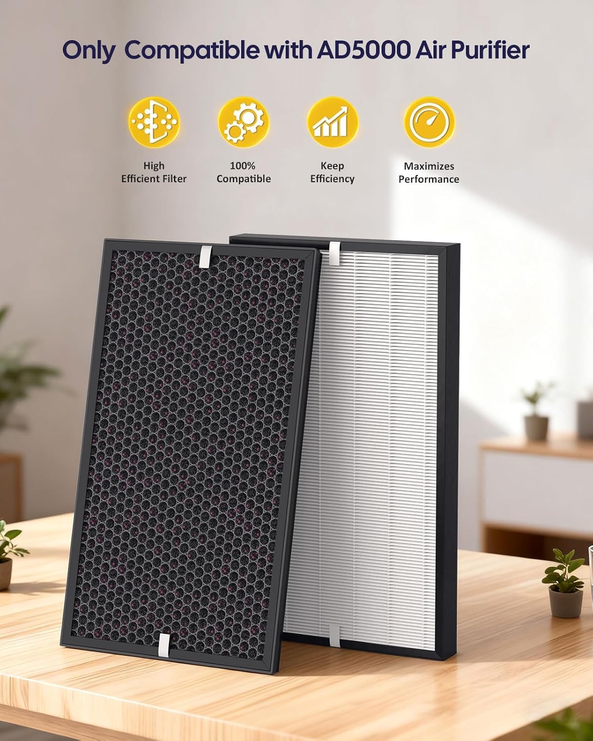AD5000 Replacement Filter Compatible with Air Doctor 5000 Air Purifier (Not for AD5500 Models), Includes 2 Main Filters & 2 Carbon/VOC Filters - Image 5