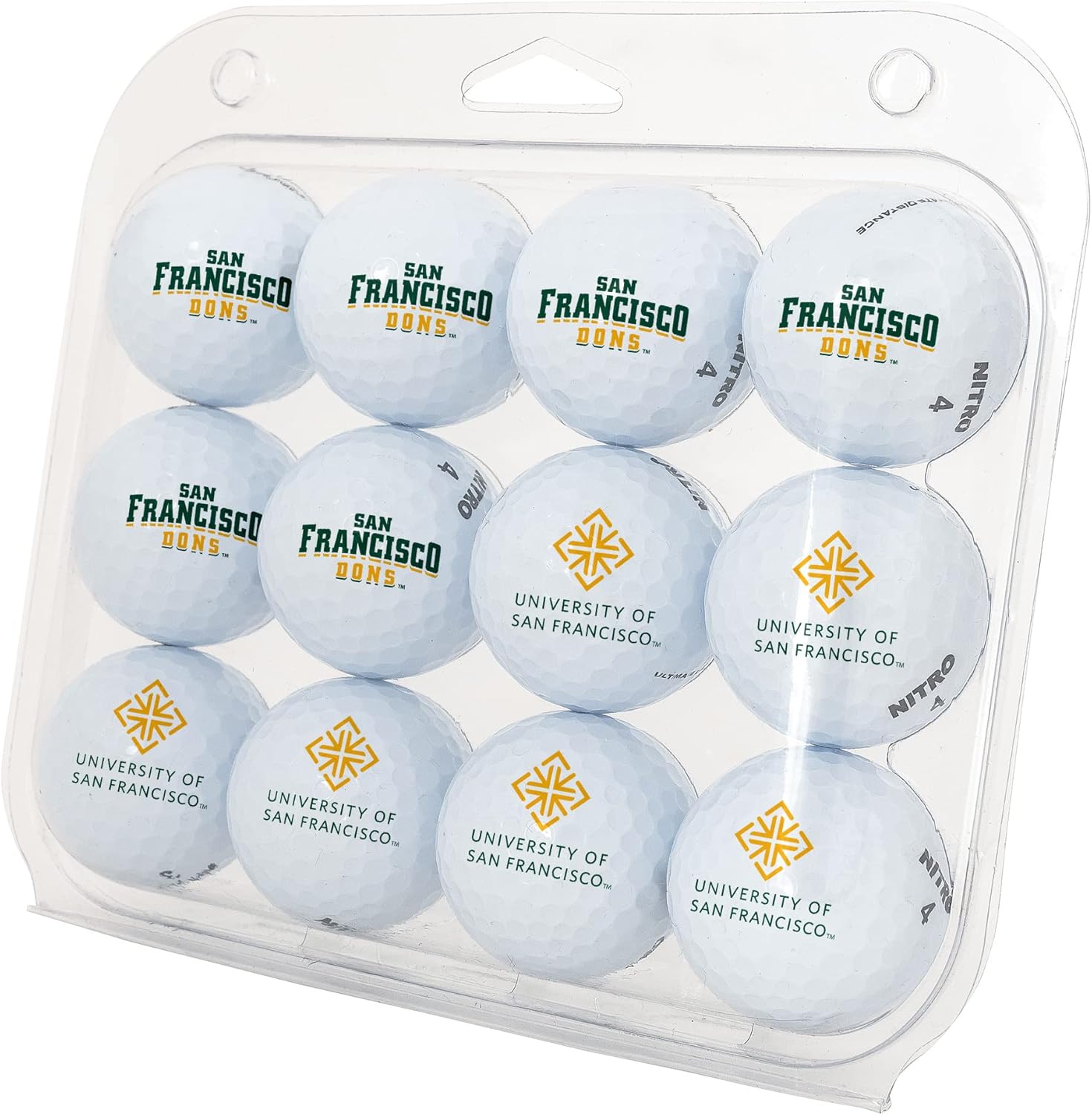 Desert Cactus University of San Francisco Golf Balls 12 Pack – USF Dons Full Color Dozen – Officially Licensed Sport Team Accessory