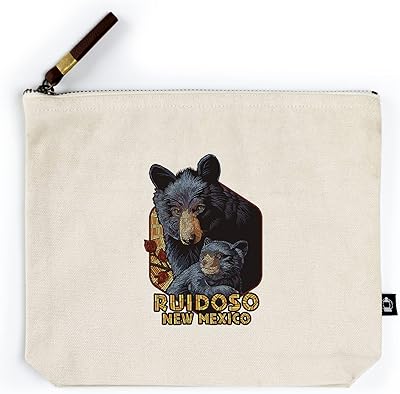 Lantern Press Ruidoso, New Mexico, Black Bears, Paper Mosaic, Contour (100% Cotton Canvas Travel Accessory Go Bag)