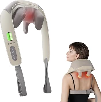 Snailax Cordless Neck Massager with Heat, Mothers Day Gift, Shiatsu Neck Shoulder Massager Deep Kneading, Portable Massage Pillow, Gifts for Men Women Mom Dad